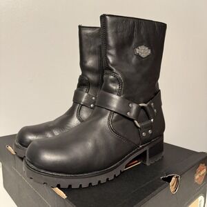 Harley-Davidson Women's Barford Black Leather Ashby harness Zip